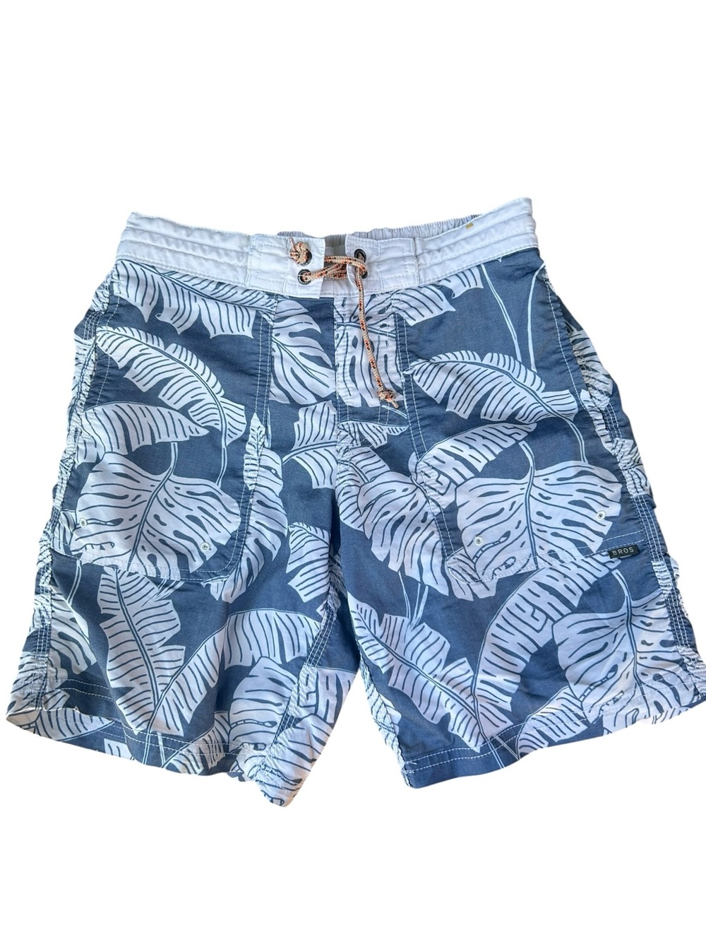 Howler Brothers Boys Large Board Shorts Swim Trunks Tropical Palms Blue 10-12 Yr